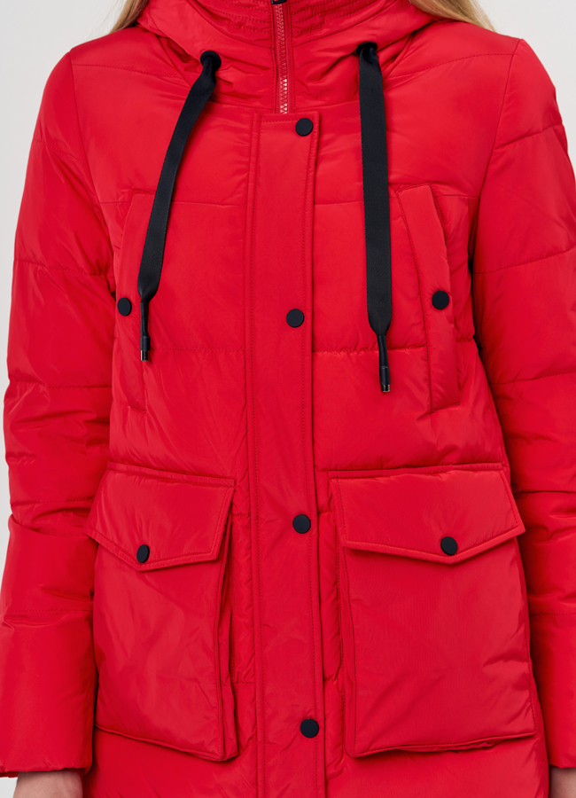 Женский пуховик прямого кроя модель № 3579 в кредит