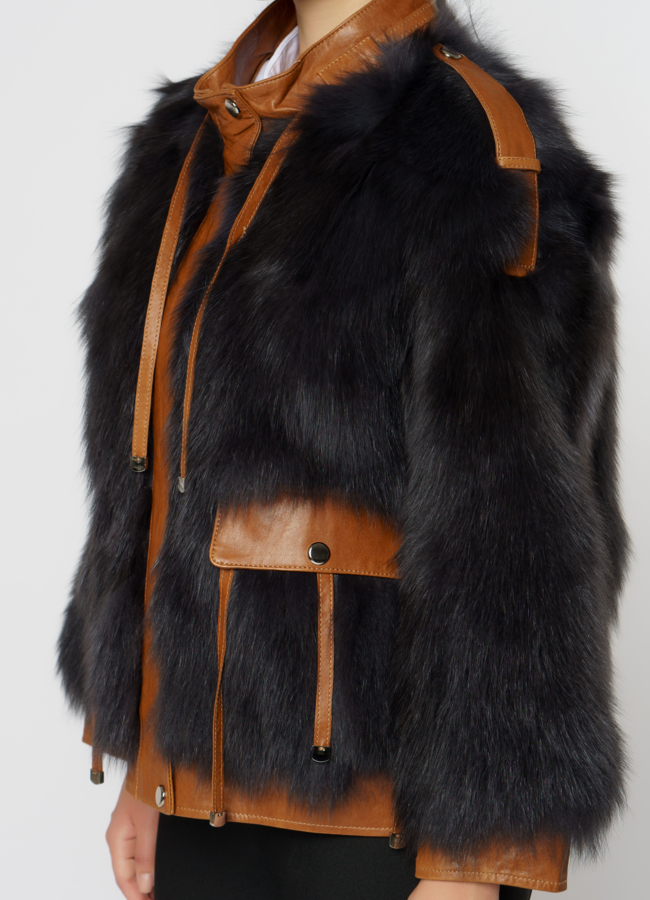 Куртка женская с отделкой из песца модель № 20221 универмаг малина