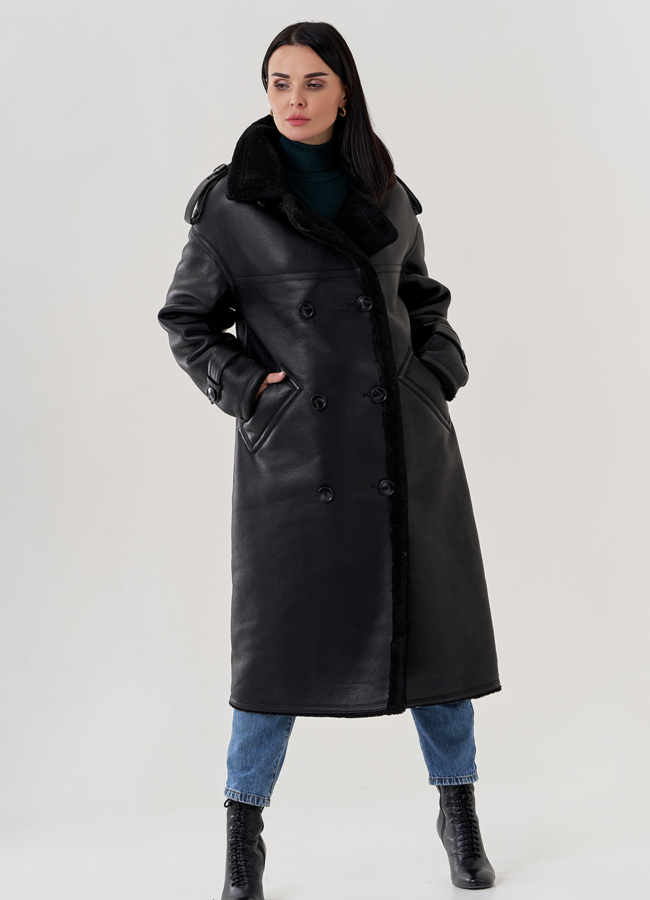 Дубленка женская из искусственной кожи  модель № 79490 универмаг малина