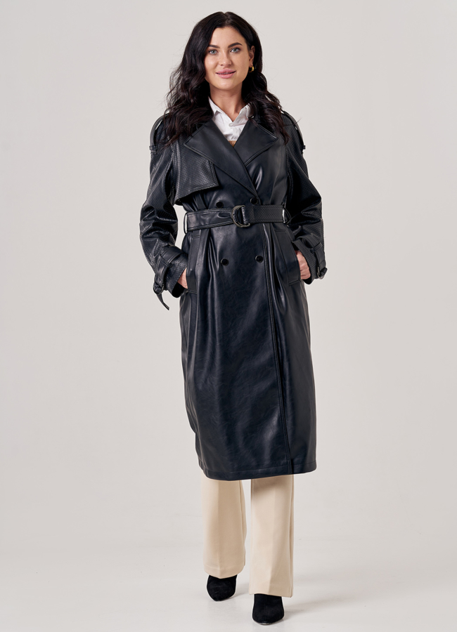 Женское пальто из искусственной кожи модель № 605 универмаг малина