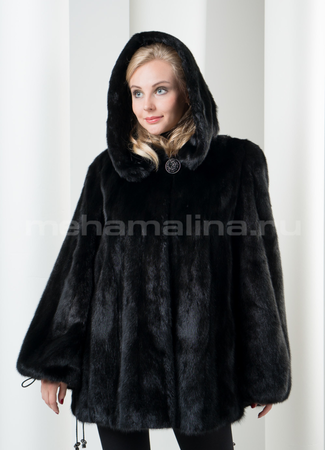 Норковая шуба на кулиске, укороченная модель № S-89 в кредит