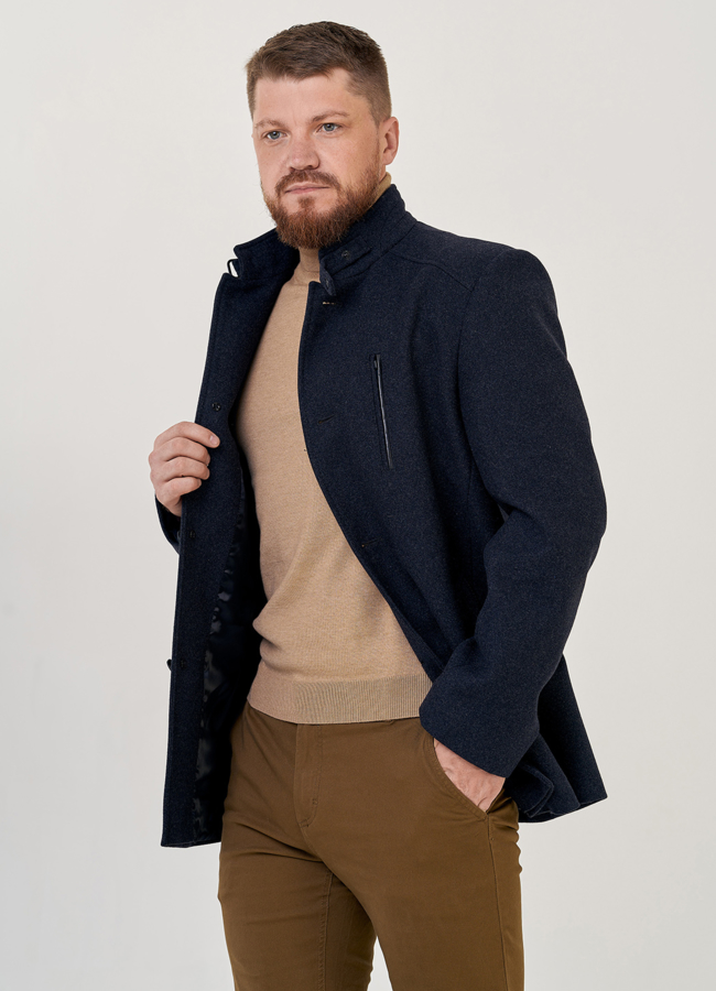 Мужское пальто в темно-сером цвете модель № 23216 универмаг малина