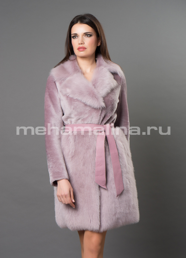 Шуба модель № D-252 меха малина