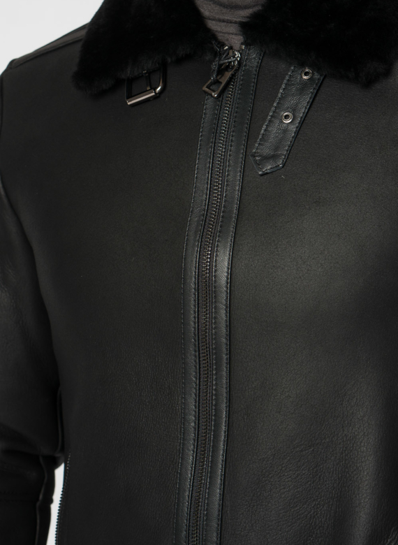 Дубленка пилот мужская на молнии 