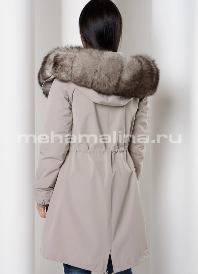 Меховая парка с отделкой из песца модель № 9079 в кредит