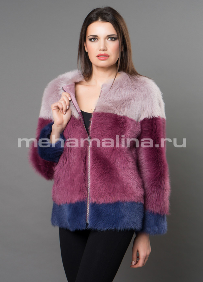 Дубленка Emilia Rinzi модель № 1396-63 меха малина