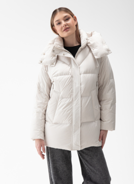 Женский пуховик с капюшоном 