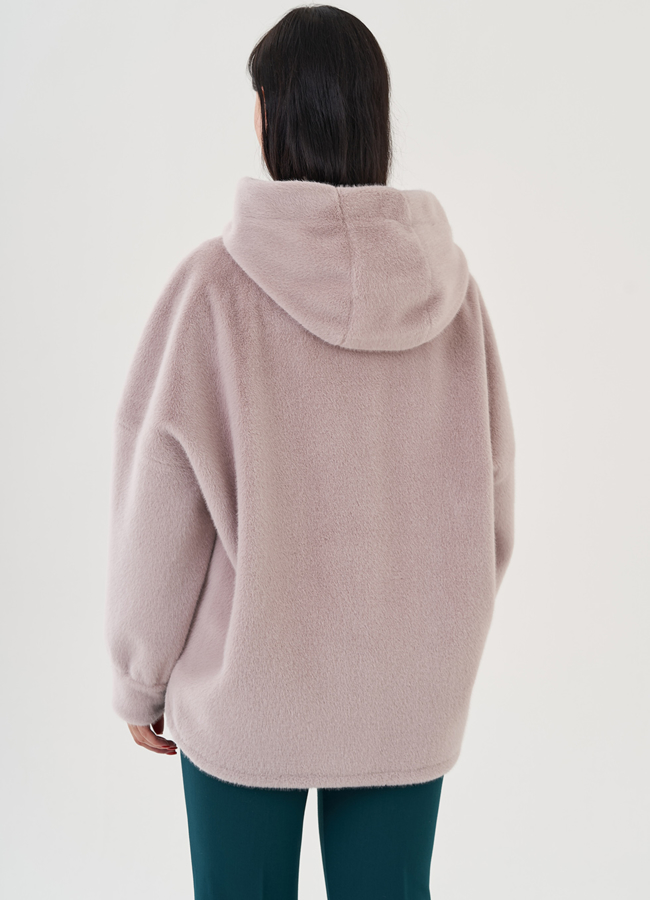 Женское полупальто с капюшоном  модель № 24723 в рассрочку