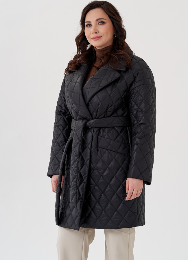 Женское полупальто с английским воротником  модель № 23283 меха малина