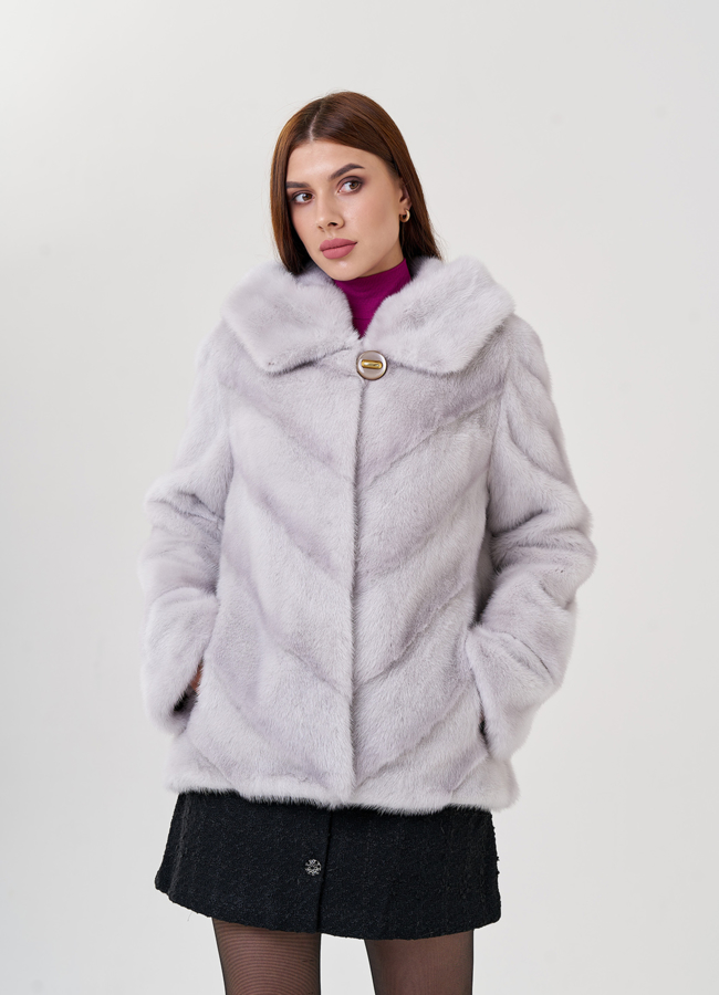 Куртка из норки с капюшоном модель № 79051 универмаг малина