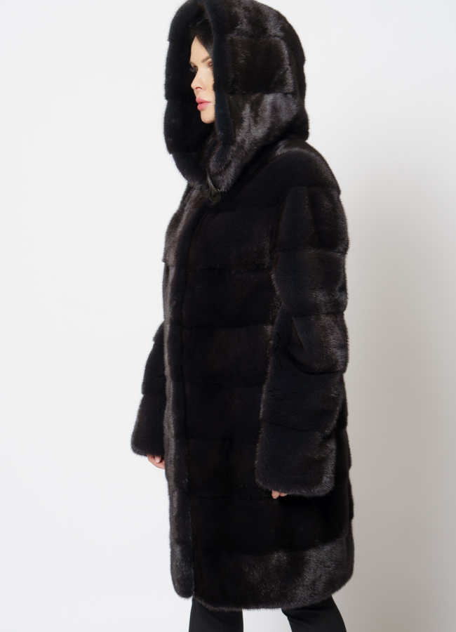 Шуба из скандинавской норки модель № S-510 универмаг малина