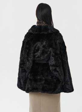 Шуба из меха норки с поясом