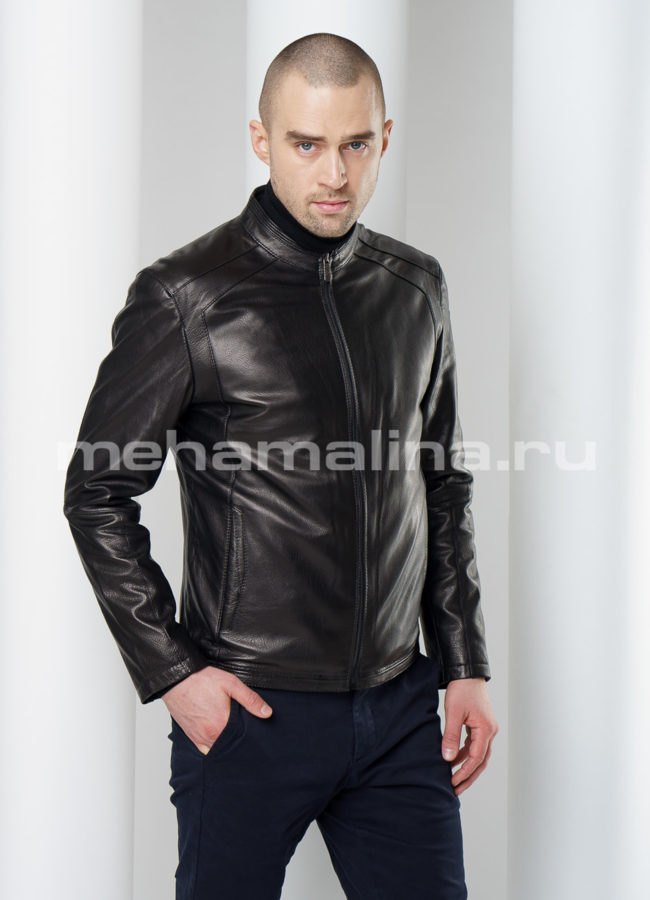 Кожаная куртка модель № KP-206 универмаг малина