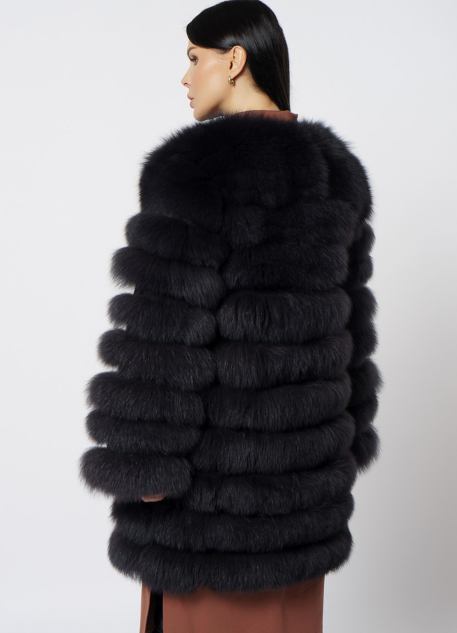 Шуба из песца в цвете графит модель № 11879 в кредит