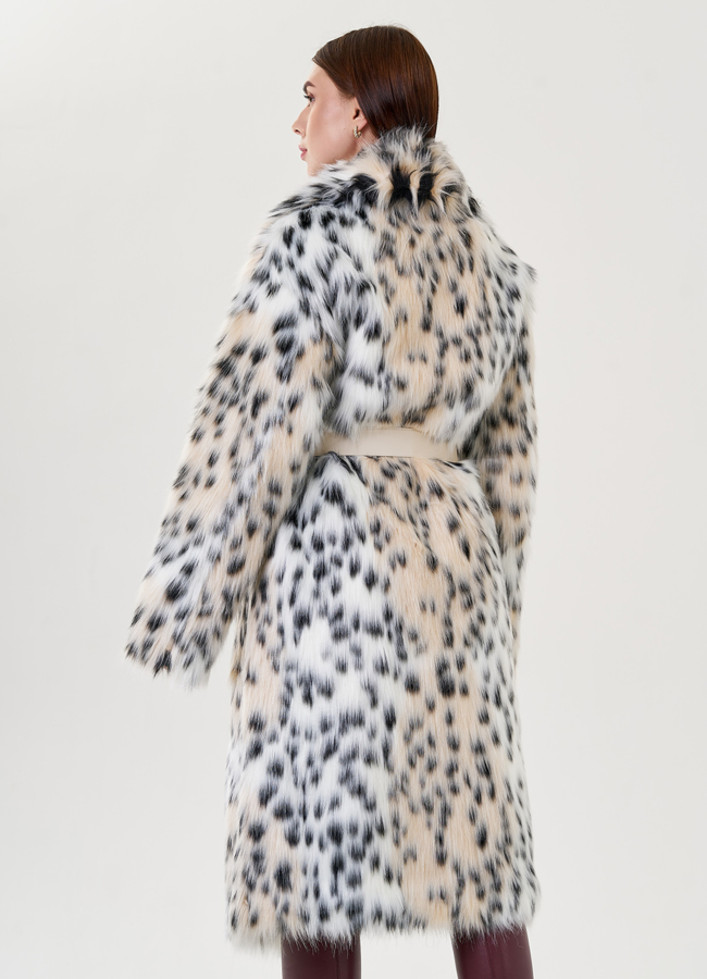 Женское пальто из искусственной рыси  модель № 23614 универмаг малина