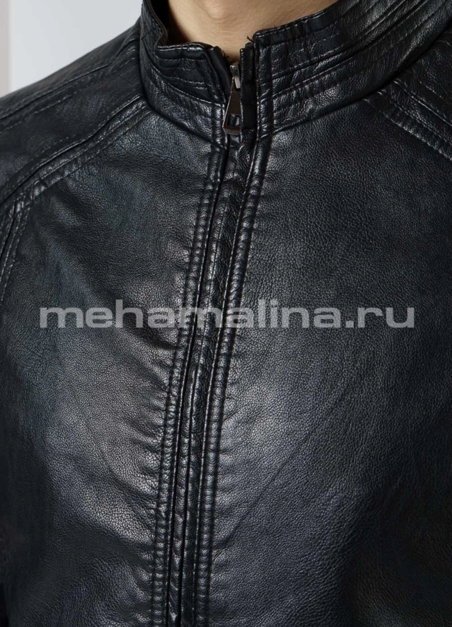 Куртка из эко кожи на молнии модель № 8820 в рассрочку