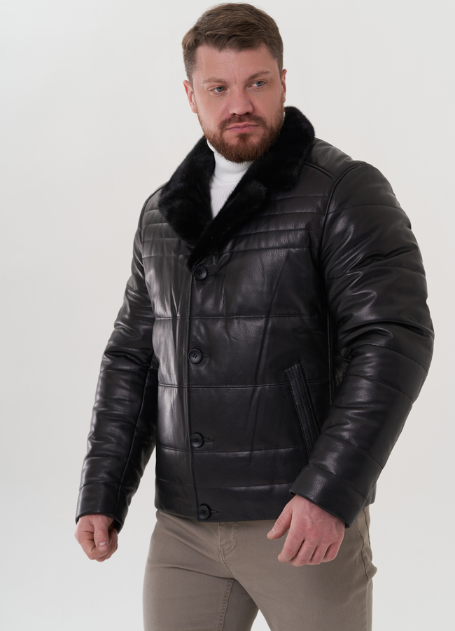 Мужская куртка из натуральной кожи модель № 26181 в кредит