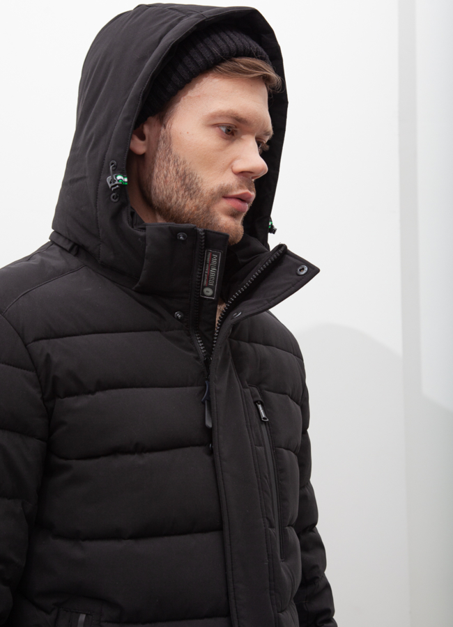 Пуховик мужской зимний с капюшоном модель № 21000 универмаг малина