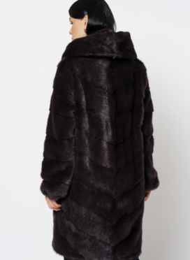 Норковая шуба с капюшоном
