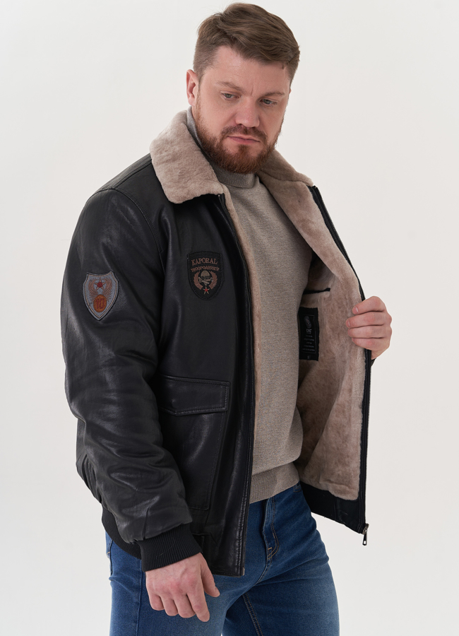 Мужская дубленка из эко кожи модель № 26785 универмаг малина