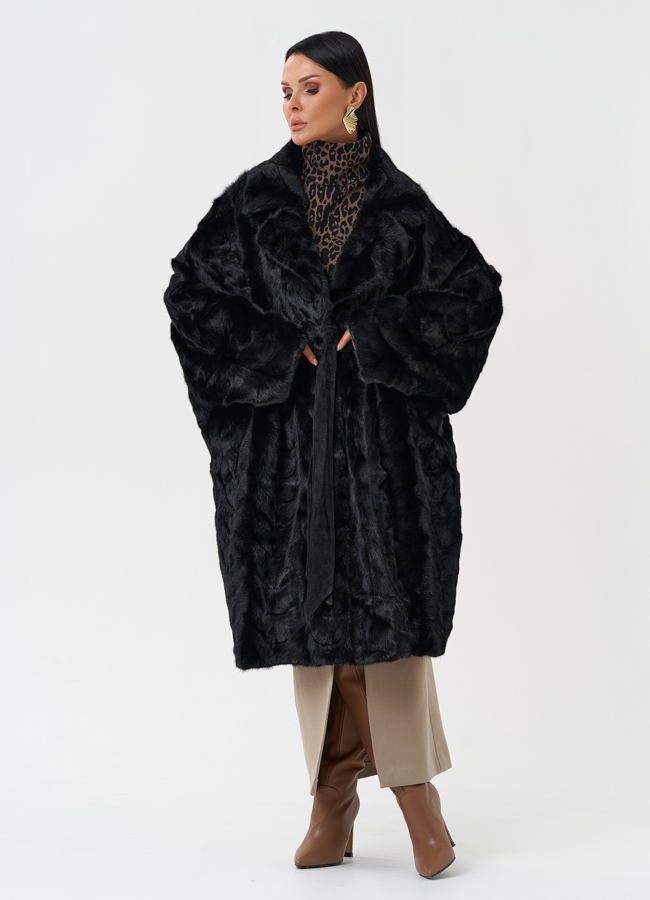 Шуба из меха норки с английским воротником модель № 28586 универмаг малина