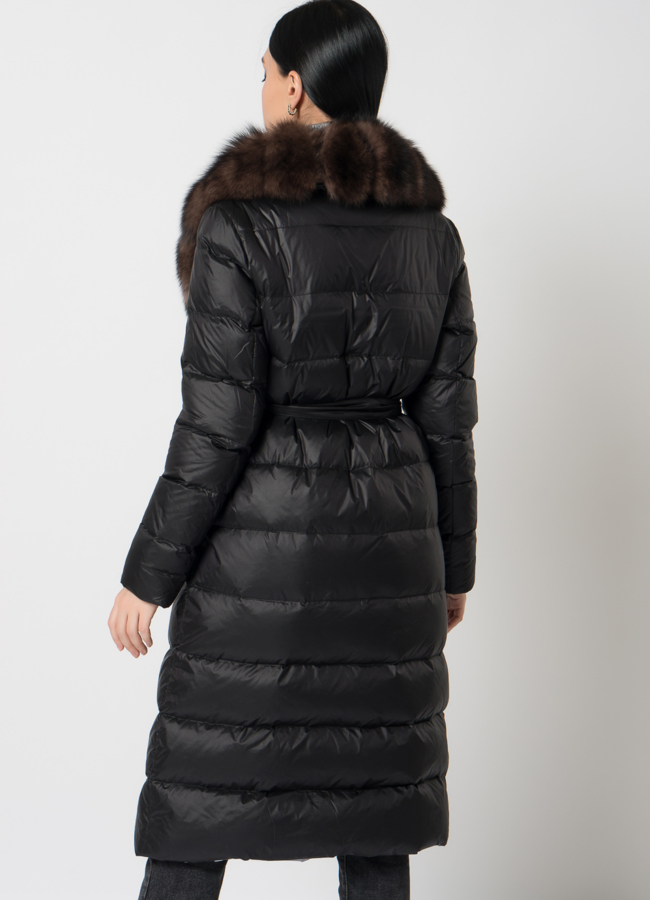 Пуховик с английским воротником из песца модель № 2191 в кредит