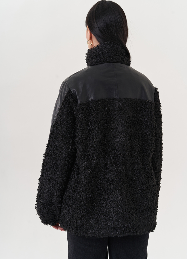 Комбинированный жакет с эко мехом модель № 26853 универмаг малина