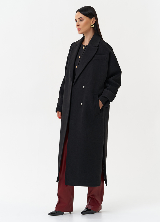 Длинное женское пальто с английским воротником модель № 30202 универмаг малина