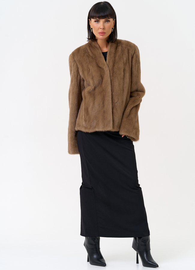 Укороченная шуба из меха норки  модель № 31600 универмаг малина Укороченная шуба из меха норки  модель № 31600 универмаг малина