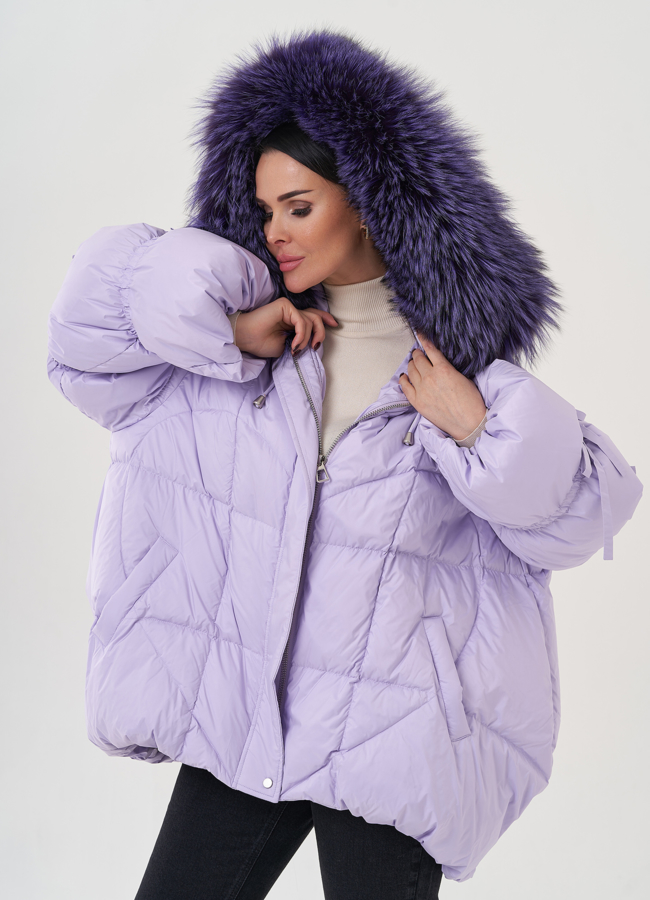 Пуховик женский с капюшоном  модель № 26078 универмаг малина