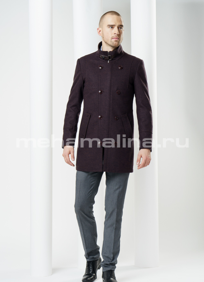 Пальто мужское, кашемир модель № PK-5 меха малина