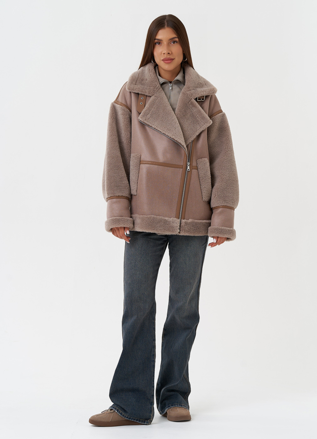 фото Женская дубленка из эко кожи модель № 28532