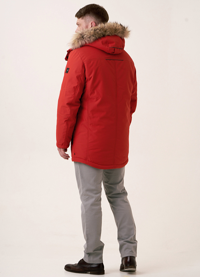 Мужской пуховик с климат контролем с капюшоном модель № 0742 в кредит