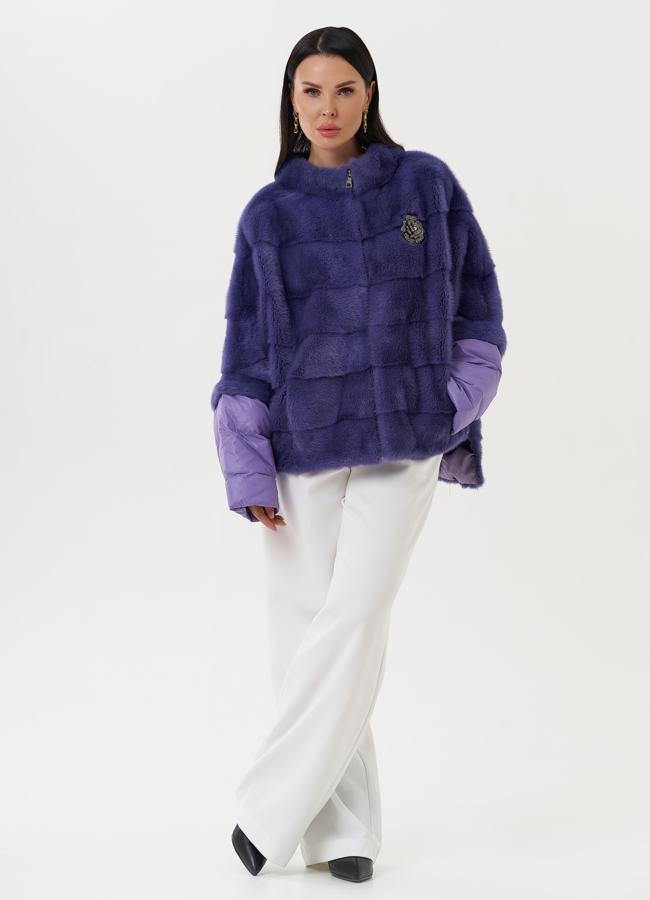 Короткая шуба-трансформер из меха норки модель № 2175 в рассрочку