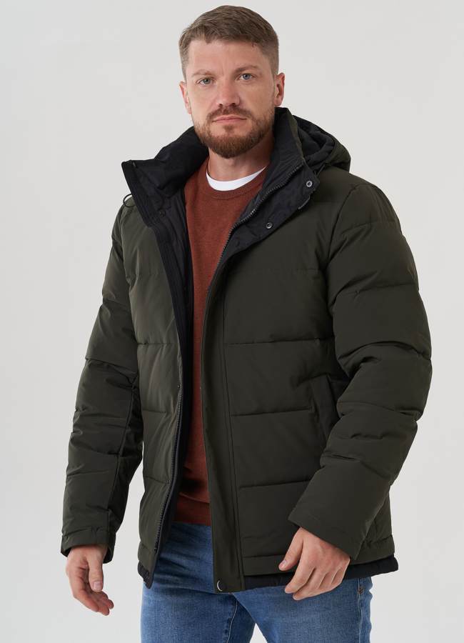 Мужской пуховик с капюшоном  модель № 81489 универмаг малина