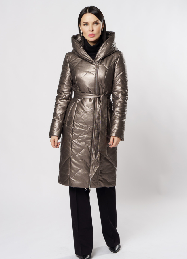 Пуховик женский на молнии с капюшоном модель № 19344 универмаг малина