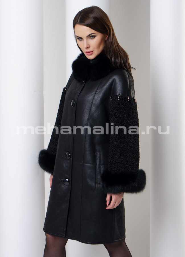 Дубленка с капюшоном модель № 7752 в рассрочку