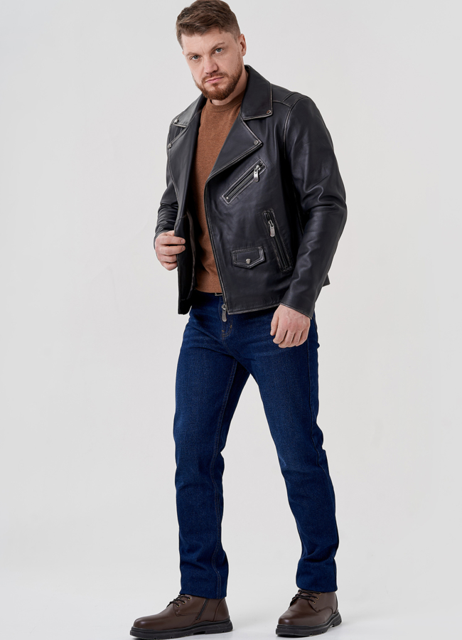 Мужская кожаная куртка - косуха модель № 24391 универмаг малина