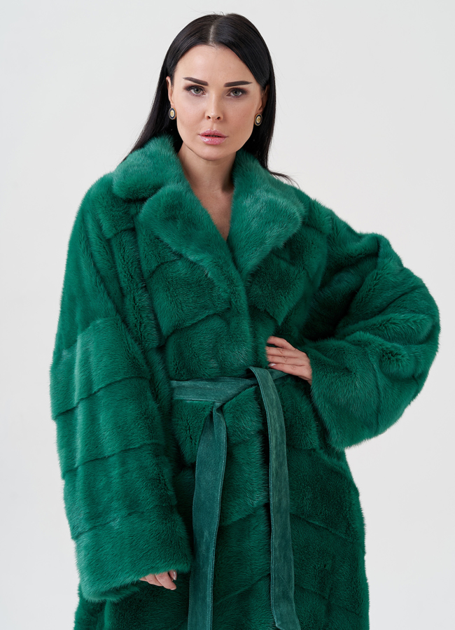 Норковая шуба с английским воротником  модель № 23820 универмаг малина