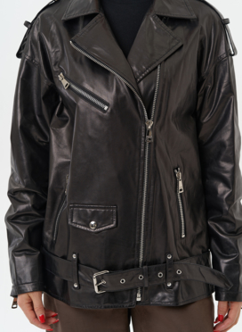 Удлиненная кожаная куртка-косуха Удлиненная кожаная куртка-косуха