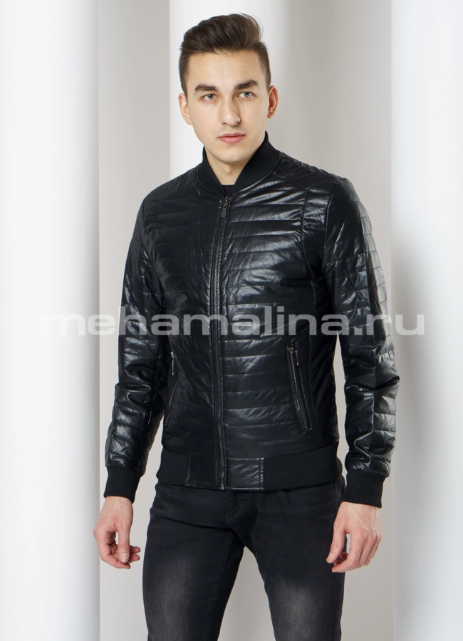 Куртка бомбер из эко кожи модель № 820 универмаг малина