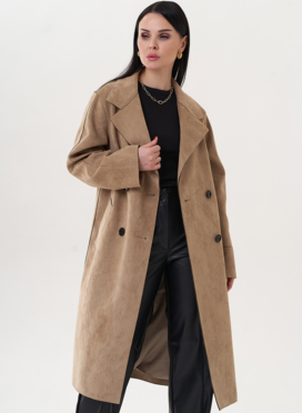 Пальто из эко замши