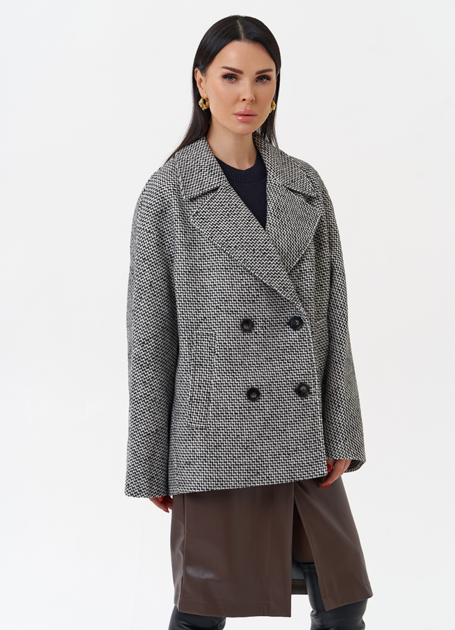 Укороченное двубортное пальто модель № 29889 универмаг малина Укороченное двубортное пальто модель № 29889 универмаг малина