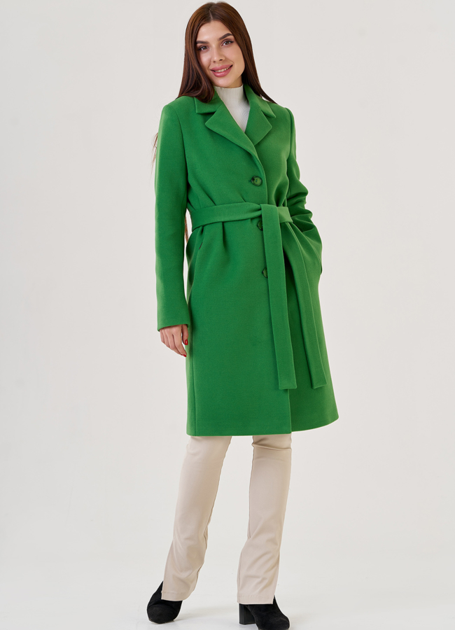 фото Пальто женское зеленого цвета модель № 79179
