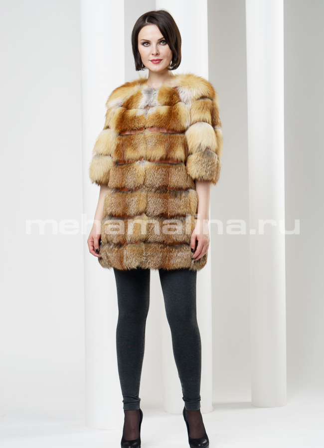 Меховой жакет из лисы модель № M-47 меха малина