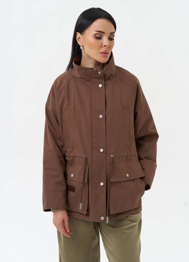 фото Женская ветровка коричневого цвета модель № 30038