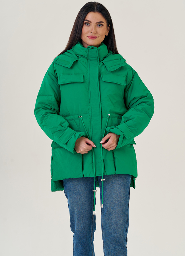 Женская куртка оверсайз Malina Siberian модель № 23235 меха малина