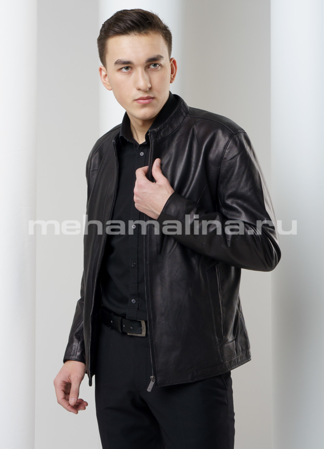 Кожаная куртка модель № KP-178 универмаг малина