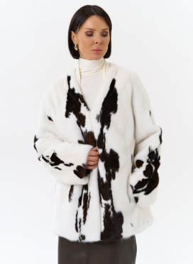 Жакет из меха норки в расцветке 