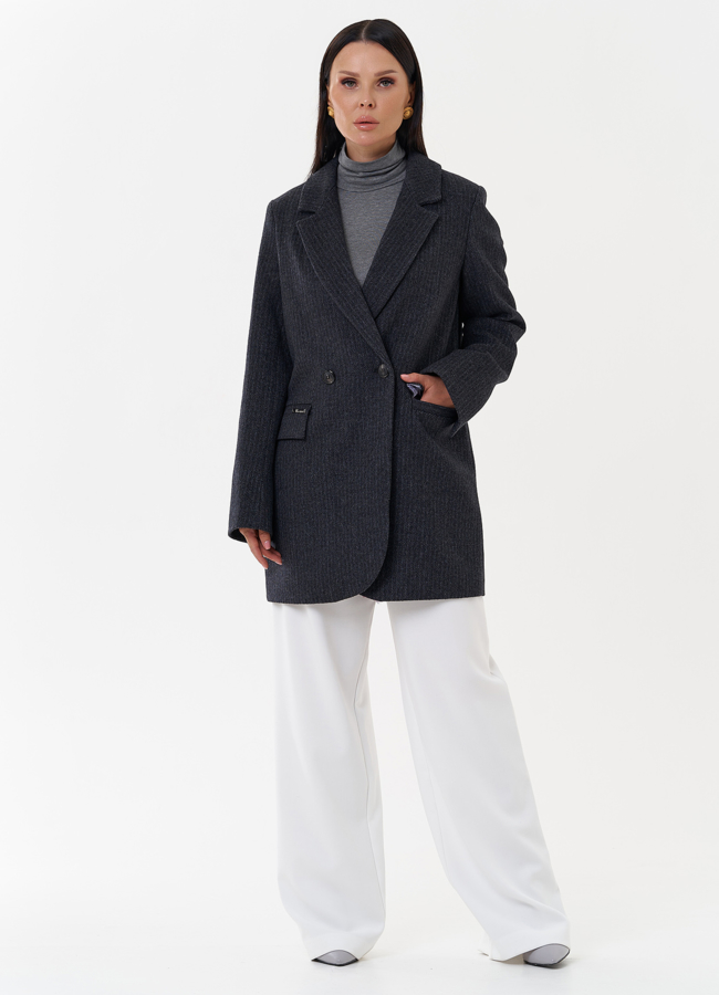 Пальто с английским воротником  модель № 27681 в кредит